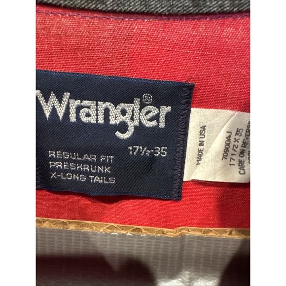 Wrangler Brushpopper Shirt 17.5 35 XL Caped Yoke Western Cowboy Purple Striped - Picture 3 of 10